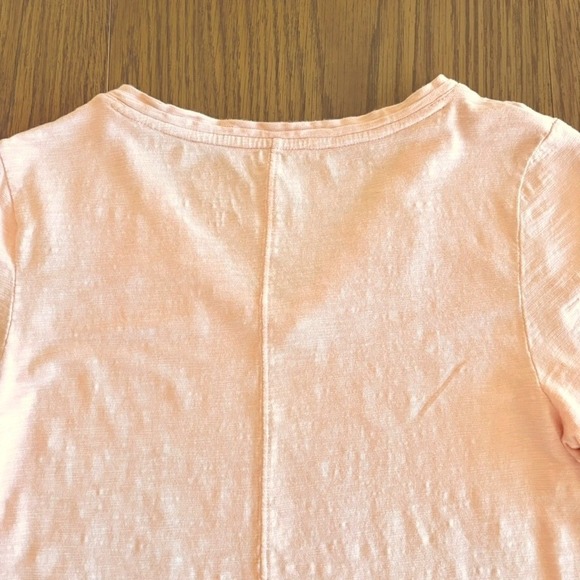 Chico's Ultimate Tee Women 0 Petite (XS) Peach V-Neck 3/4 Sleeve Slub Top EUC 🌼 - Picture 7 of 8